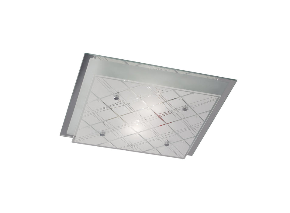 Diyas  Aries Ceiling Square 2 Light E27 Medium Polished Chrome/Glass • IL31282