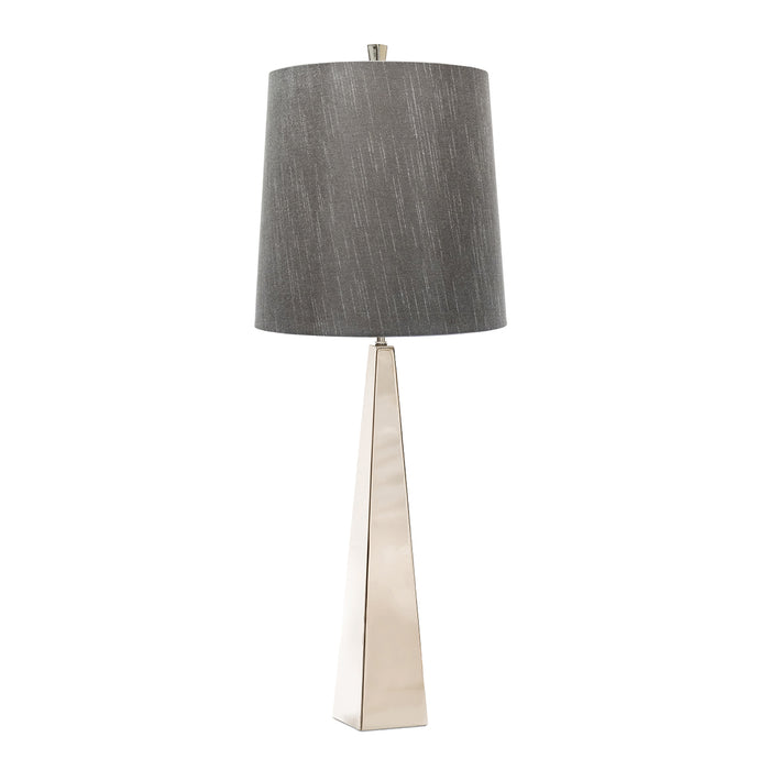 Elstead Lighting ASCENT-TL-PN Ascent Single Light Table Lamp in Polished Nickel Finish Complete With Dark Grey Shade