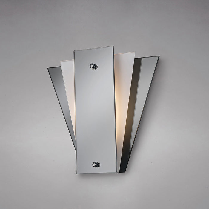 Deco Atlantis 250 x 260mm Wall Lamp, 1 Light E27 Smoked Mirror/Frosted • D0029