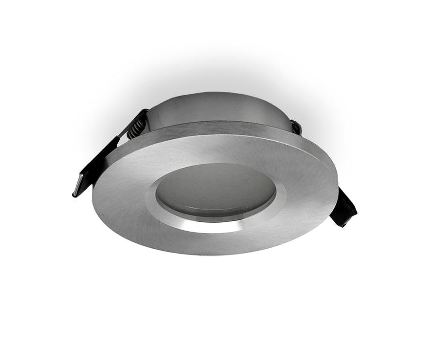 Mantra Fusion M6406 Atlantis Recessed Downlight 8.3cm Round, GU10 (Max 50W), Brushed Aluminium, Cutout 58mm, Cut Out: 58mm, Lampholder Included • M6406