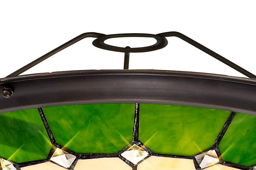 Regal Lighting SL-2060 Tiffany Easy Fit Uplighter Shade  Cream And Green 35cm