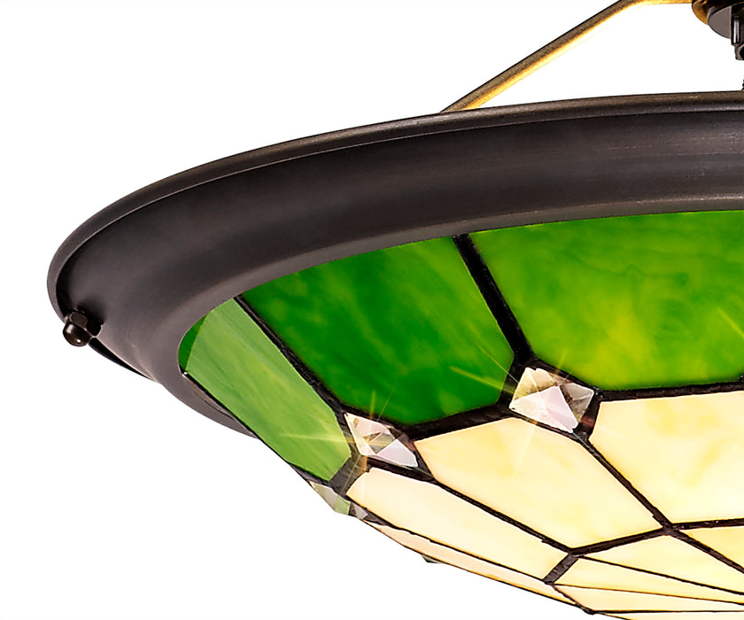 Regal Lighting SL-2060 Tiffany Easy Fit Uplighter Shade  Cream And Green 35cm