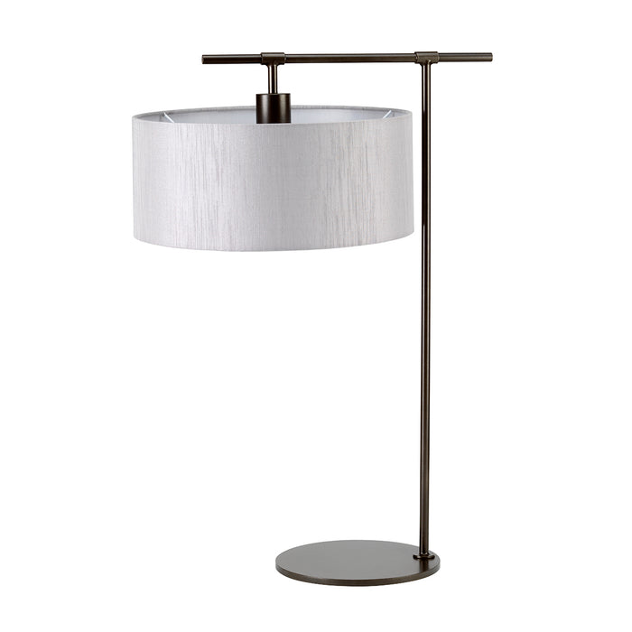 Elstead Lighting BALANCE-TL-DBG Balance Single Light Dark Brown Finish Table Lamp Complete With Grey Shade