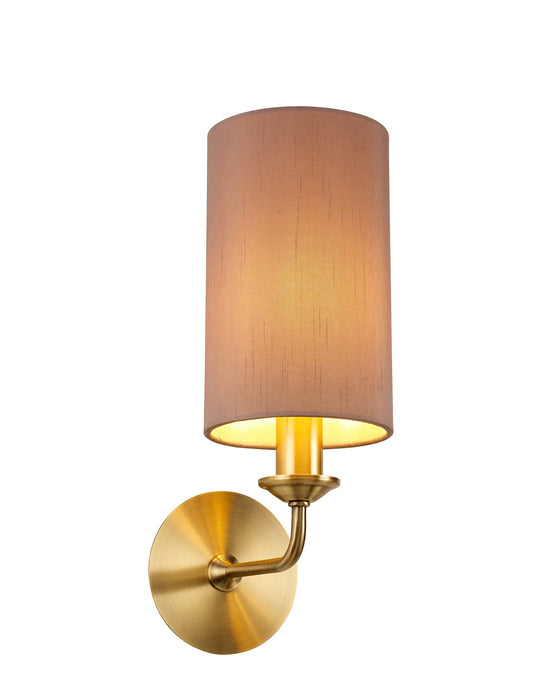Deco Serena Round Cylinder, 120 x 200mm Dual Faux Silk Fabric Shade, Taupe/Halo Gold • D0315