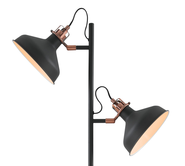 Regal Lighting SL-1735 2 Light Floor Lamp Sand Black And Copper