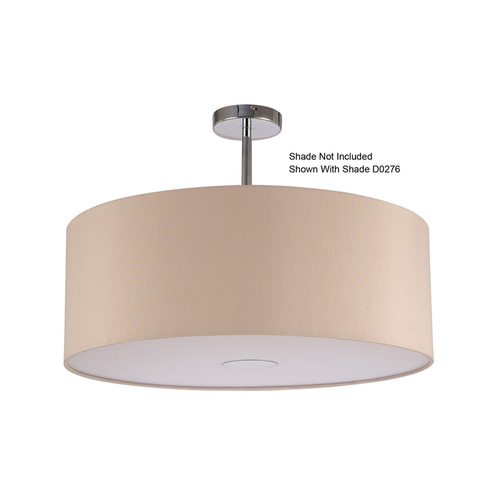 Deco Baymont Polished Chrome 1 Light E27 Universal Semi Ceiling Fixture, Suitable For A Vast Selection Of Shades • D0330