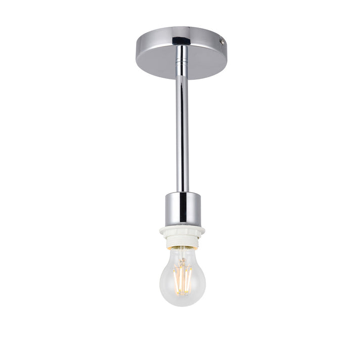 Deco Baymont Polished Chrome 1 Light E27 Universal Semi Ceiling Fixture, Suitable For A Vast Selection Of Shades • D0330