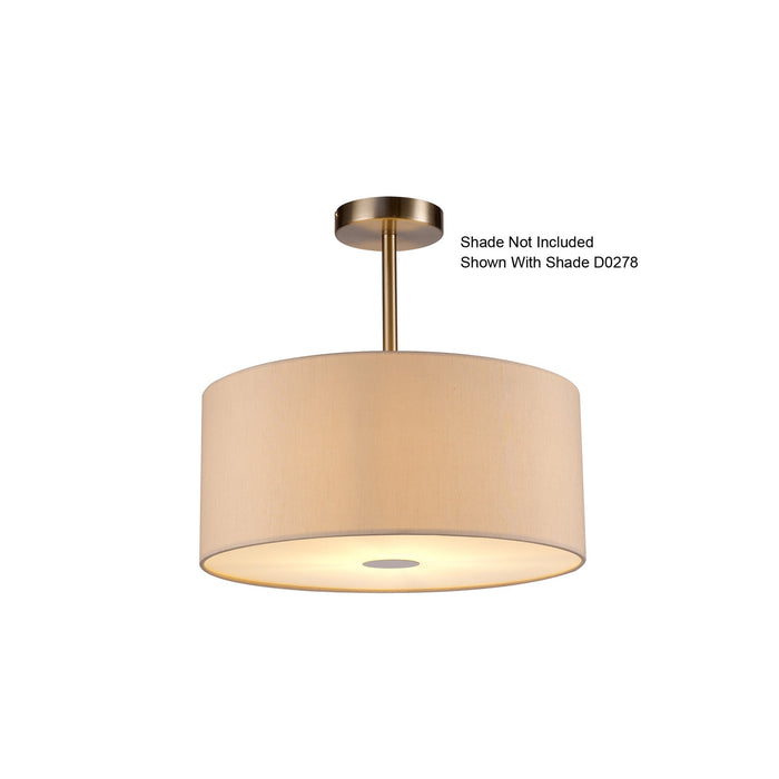 Deco Baymont Satin Nickel 1 Light E27 Universal Semi Ceiling Fixture, Suitable For A Vast Selection Of Shades • D0332