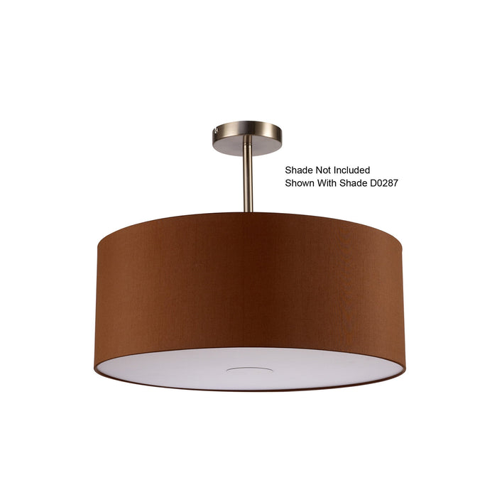 Deco Baymont Satin Nickel 1 Light E27 Universal Semi Ceiling Fixture, Suitable For A Vast Selection Of Shades • D0332