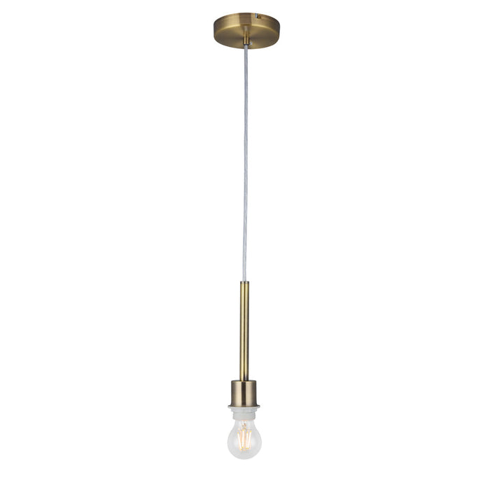 Deco Baymont Antique Brass 1 Light E27 Universal 3m Single Pendant, Suitable For A Vast Selection Of Shades • D0334