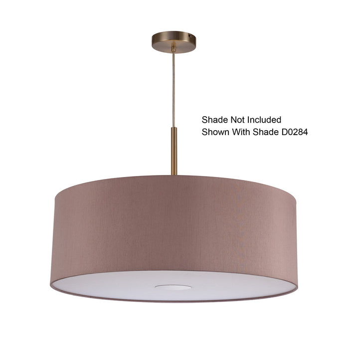 Deco Baymont Satin Nickel 1 Light E27 Universal 3m Single Pendant, Suitable For A Vast Selection Of Shades • D0335