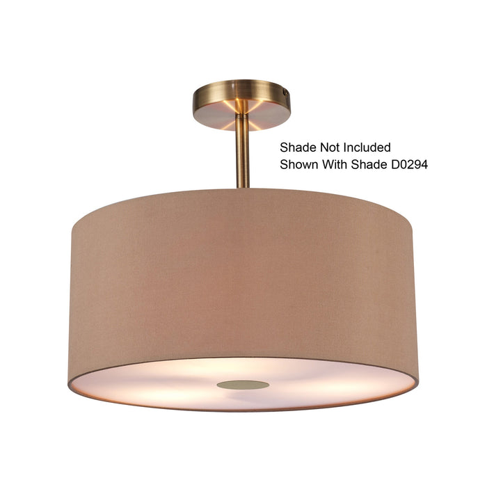 Deco Baymont Antique Brass 3 Light E27 Universal Semi Ceiling Fixture, Suitable For A Vast Selection Of Shades • D0337