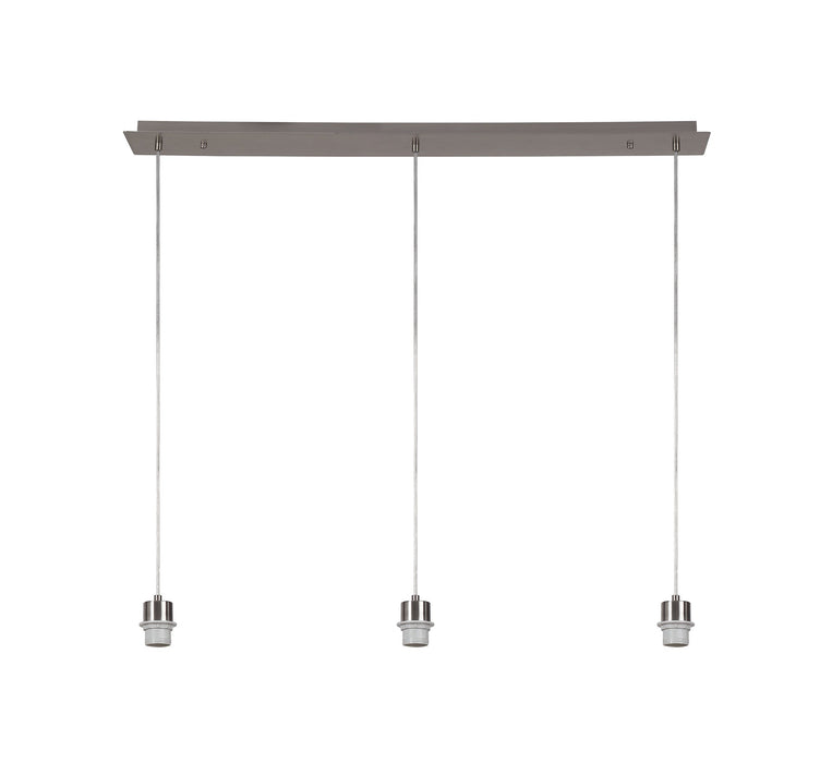 Deco Baymont Polished Chrome 3 Light E27 Universal 2m Linear Pendant, Suitable For A Vast Selection Of Shades • D0603