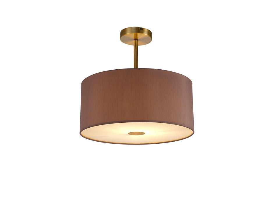 Deco Sigma Round Cylinder, 400 x 180mm Dual Faux Silk Fabric Shade, Taupe/Halo Gold • D0282