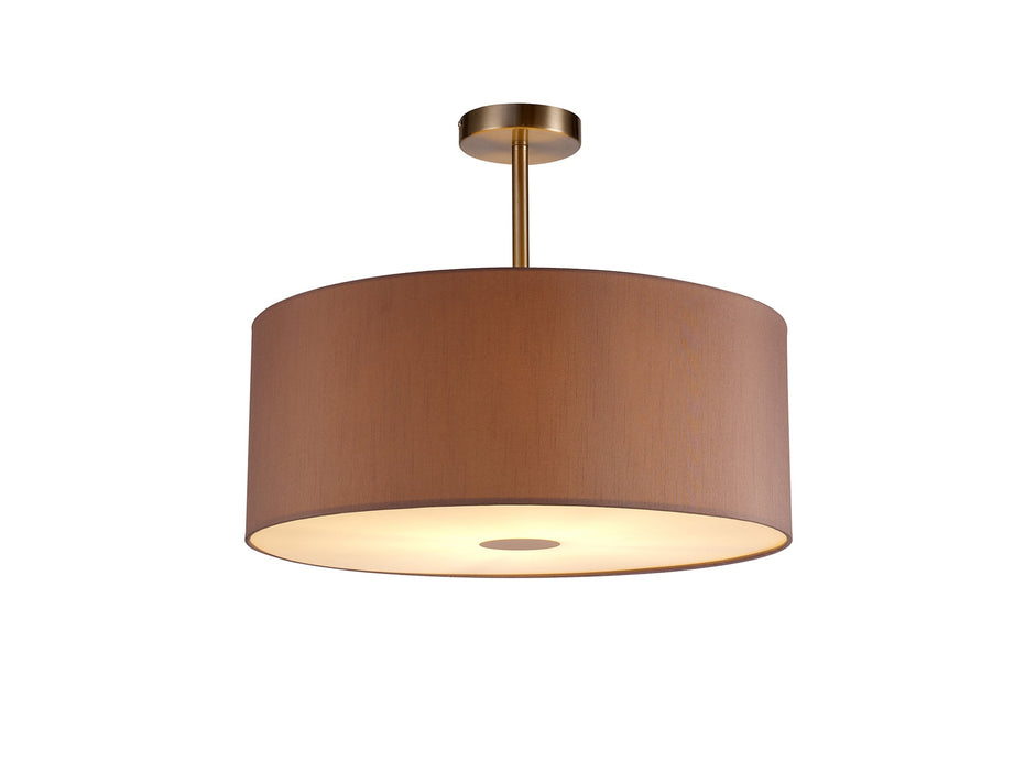 Deco Sigma Round Cylinder, 500 x 200mm Dual Faux Silk Fabric Shade, Taupe/Halo Gold • D0283