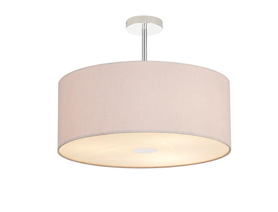 Deco Sigma Round Cylinder, 500 x 200mm Dual Faux Silk Fabric Shade, Nude Beige/Moonlight • D0279