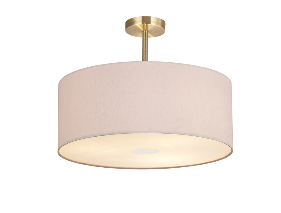 Deco Sigma Round Cylinder, 500 x 200mm Dual Faux Silk Fabric Shade, Nude Beige/Moonlight • D0279