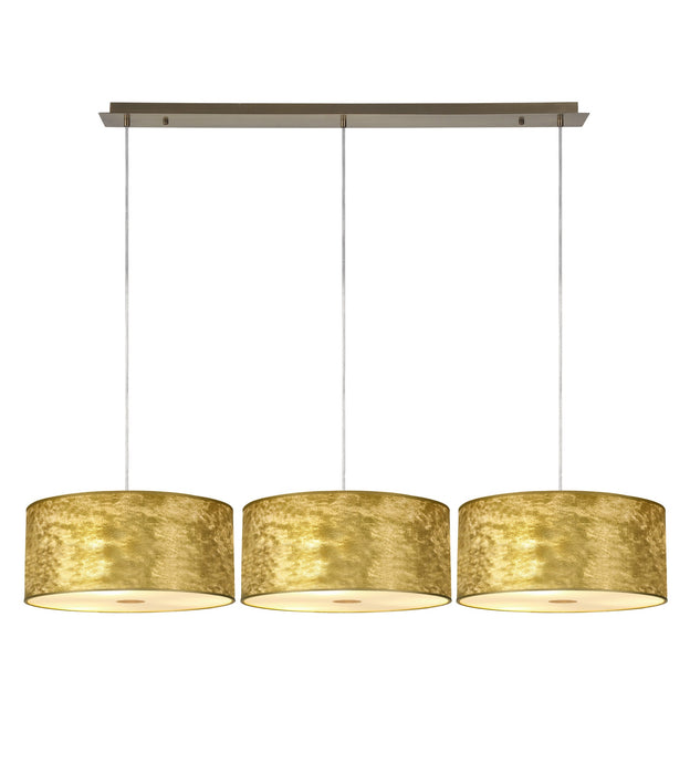 Deco Baymont Antique Brass 3 Light E27 Universal 2m Linear Pendant, Suitable For A Vast Selection Of Shades • D0604