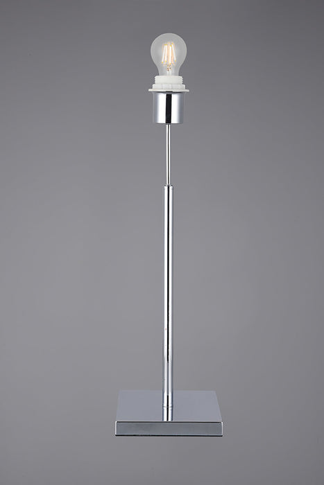 Deco Camino Square Base Medium Table Lamp Without Shade, Inline Switch, 1 Light E27 Polished Chrome • D0347
