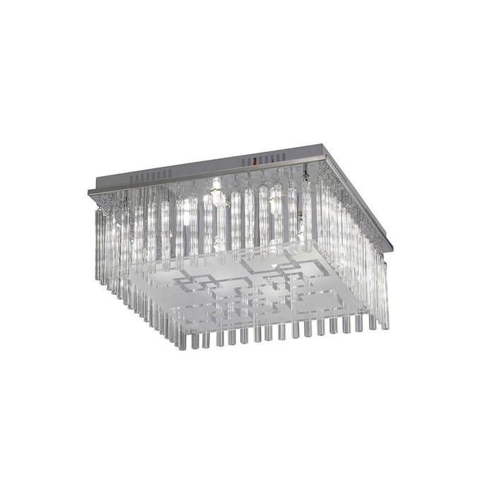 Diyas Capella Square Ceiling 8 Light G9 Polished Chrome/Glass • IL31321