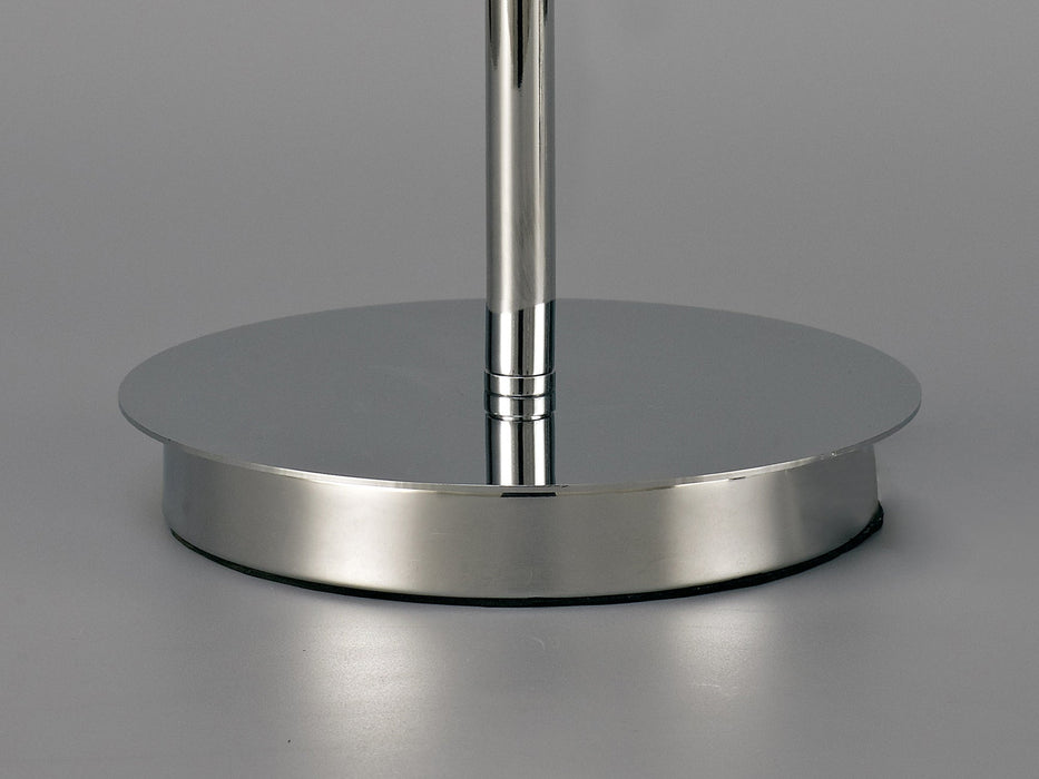 Deco Carlton Round Flat Base Large Table Lamp Without Shade, Switched Lampholder, 1 Light E27 Polished Chrome • D0372