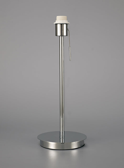 Deco Carlton Round Flat Base Large Table Lamp Without Shade, Switched Lampholder, 1 Light E27 Polished Chrome • D0372