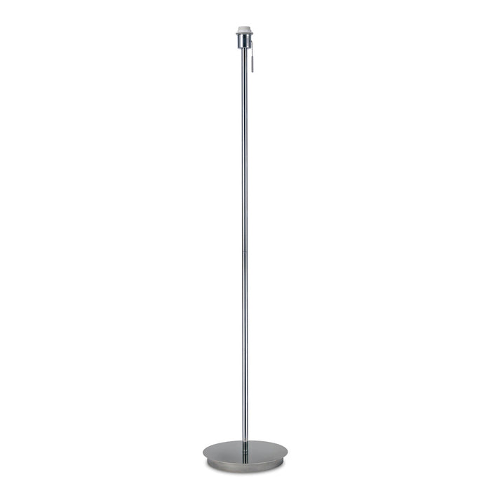 Deco Carlton Round Flat Base Floor Lamp Without Shade, Switched Lampholder, 1 Light E27 Polished Chrome • D0375