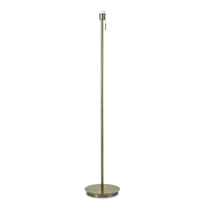 Deco Carlton Round Flat Base Floor Lamp Without Shade, Switched Lampholder, 1 Light E27 Antique Brass • D0376