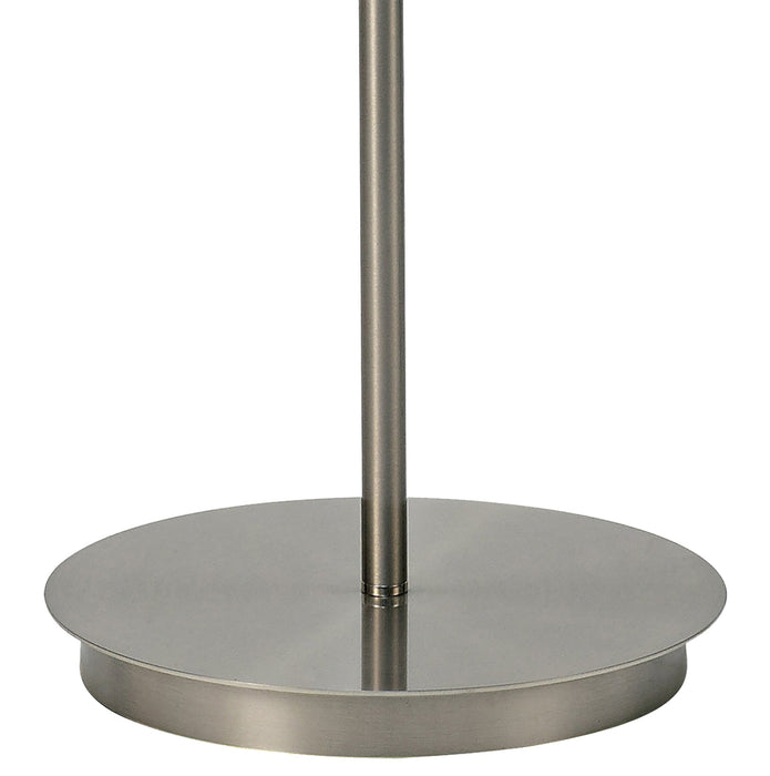 Deco Carlton Round Flat Base Floor Lamp Without Shade, Switched Lampholder, 1 Light E27 Satin Nickel • D0377