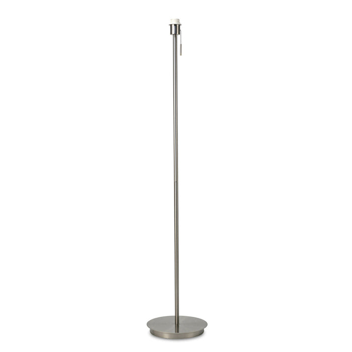 Deco Carlton Round Flat Base Floor Lamp Without Shade, Switched Lampholder, 1 Light E27 Satin Nickel • D0377