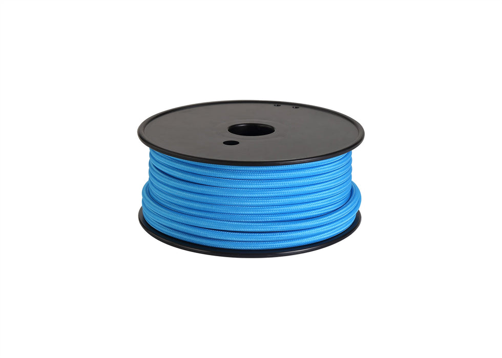Deco Cavo 1m Blue Braided 2 Core 0.75mm Cable VDE Approved (qty ordered will be supplied as one continuous length) • D0196