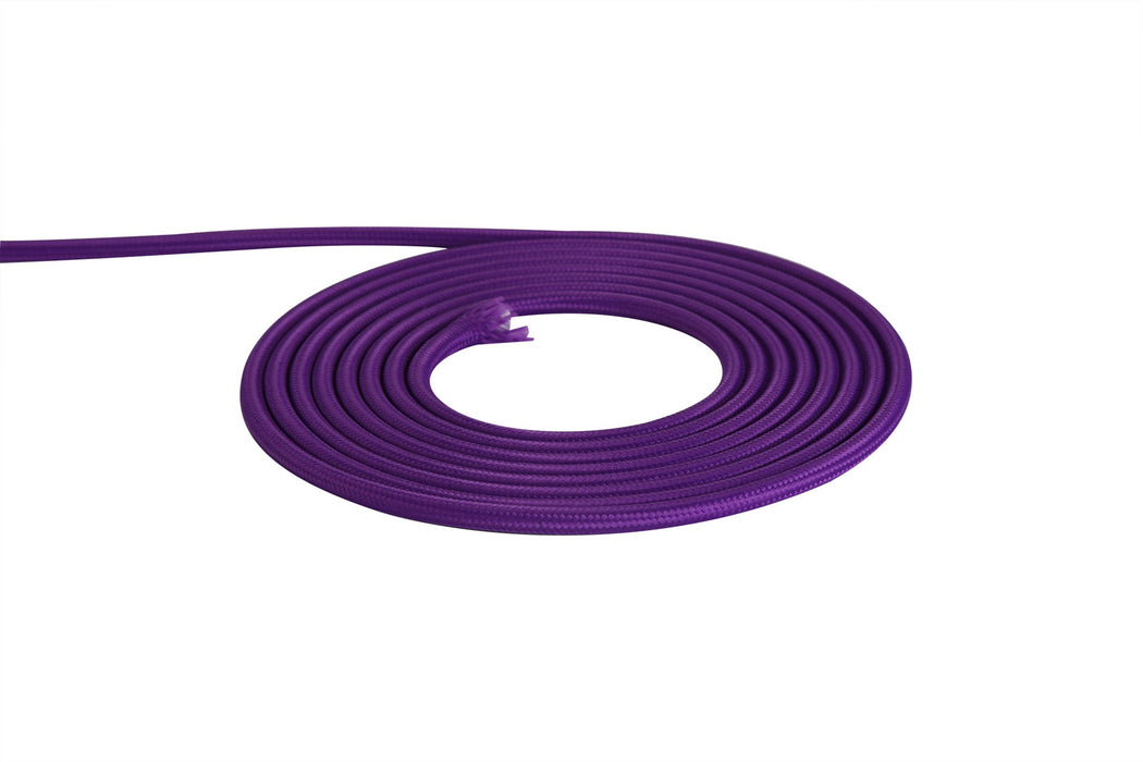 Deco Cavo 1m Purple Braided 2 Core 0.75mm Cable VDE Approved (qty ordered will be supplied as one continuous length) • D0198