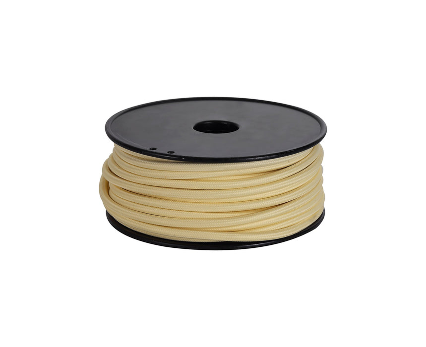 Deco Cavo 1m Beige Braided 2 Core 0.75mm Cable VDE Approved (qty ordered will be supplied as one continuous length) • D0524