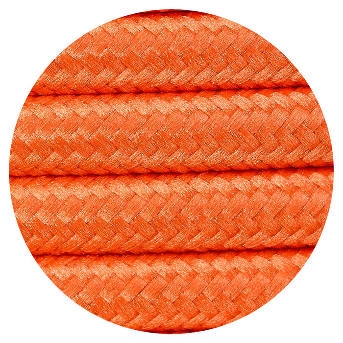 Deco Cavo 1m Orange Braided 2 Core 0.75mm Cable VDE Approved (qty ordered will be supplied as one continuous length) • D0526
