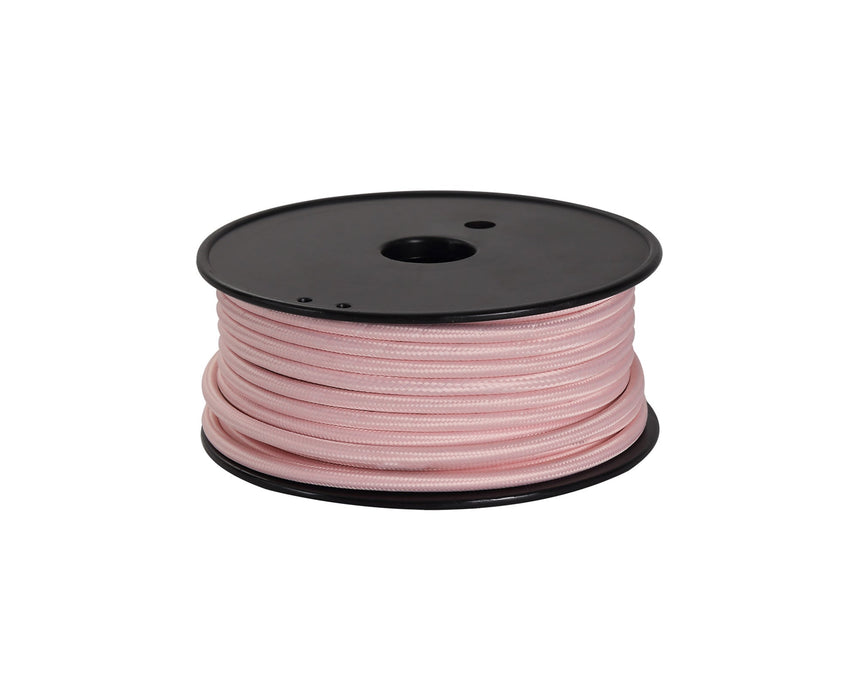 Deco Cavo 1m Pink Braided 2 Core 0.75mm Cable VDE Approved (qty ordered will be supplied as one continuous length) • D0528