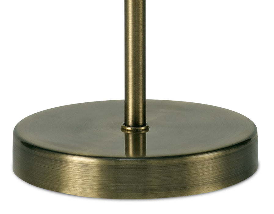 Deco Cedar Round Base Small Table Lamp Without Shade, Inline Switch, 1 Light E14 Antique Brass • D0364