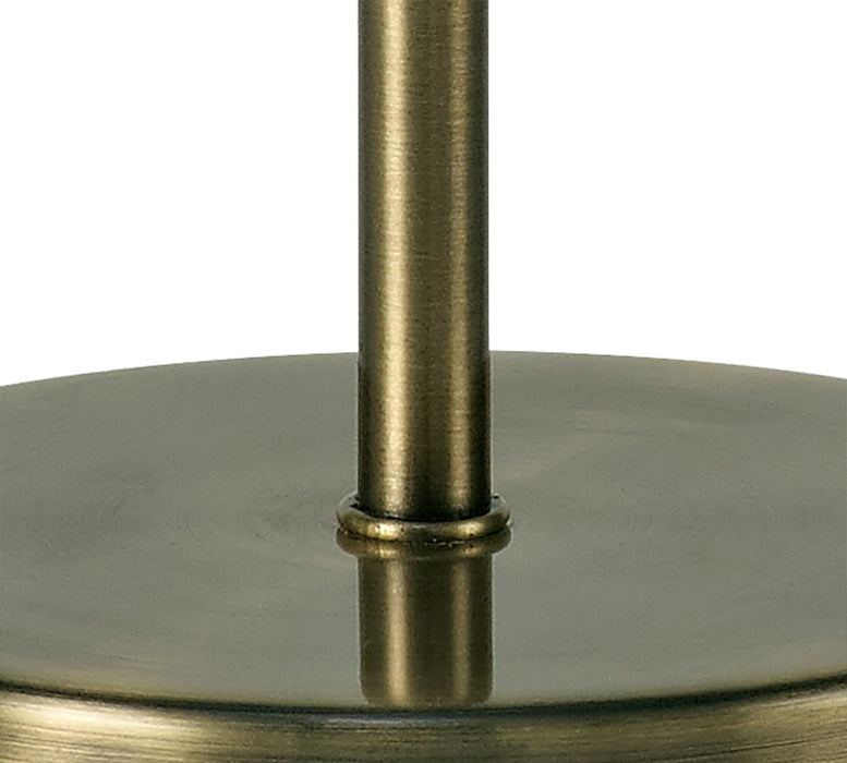 Deco Cedar Round Base Small Table Lamp Without Shade, Inline Switch, 1 Light E14 Antique Brass • D0364