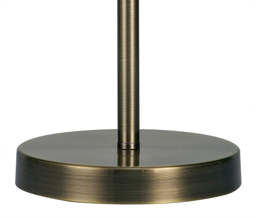Deco Cedar Round Base Medium Table Lamp Without Shade, Inline Switch, 1 Light E27 Antique Brass • D0367