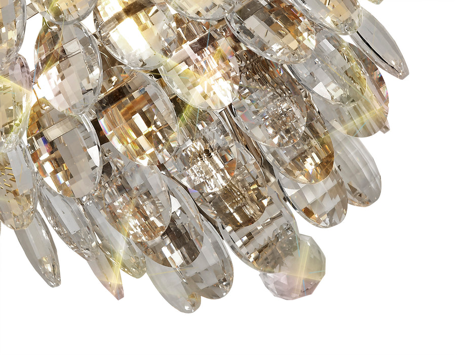Diyas Coniston Wall Lamp, 1 Light E14, Polished Chrome/Crystal • IL32806