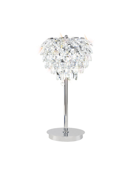 Diyas Coniston Table Lamp, 2 Light E14, Polished Chrome/Crystal • IL32834