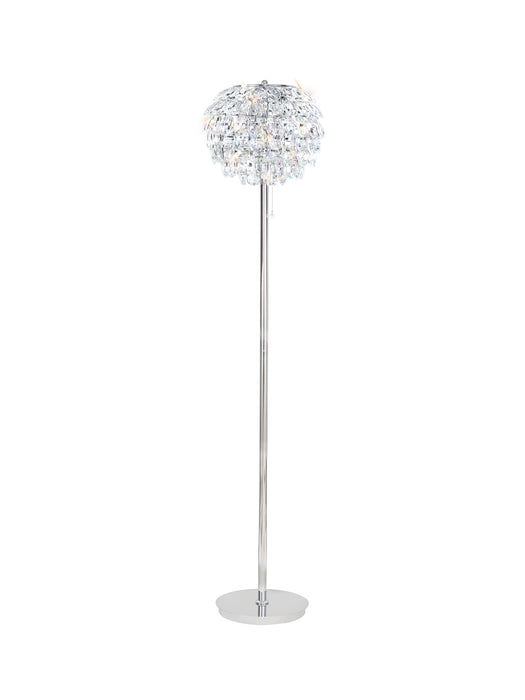 Diyas Coniston Floor Lamp, 3 Light E14, Polished Chrome/Crystal • IL32835