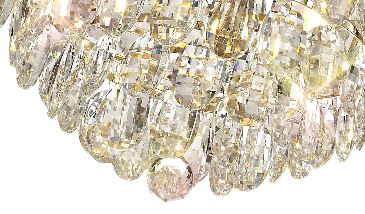 Diyas Coniston Pendant, 6 Light E14, French Gold/Crystal • IL32804