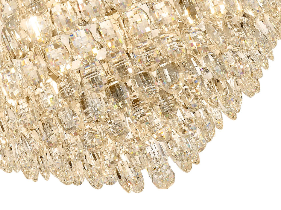 Diyas Coniston Pendant, 16 Light E14, French Gold/Crystal Item Weight: 46kg • IL32811