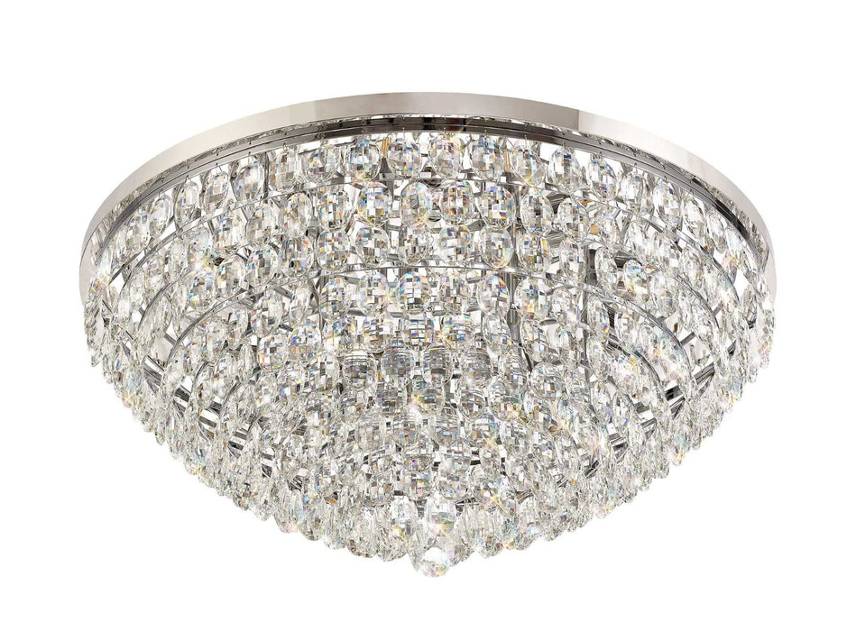 Diyas Coniston Flush Ceiling, 15 Light E14, Polished Chrome/Crystal Item Weight: 35.4kg • IL32815