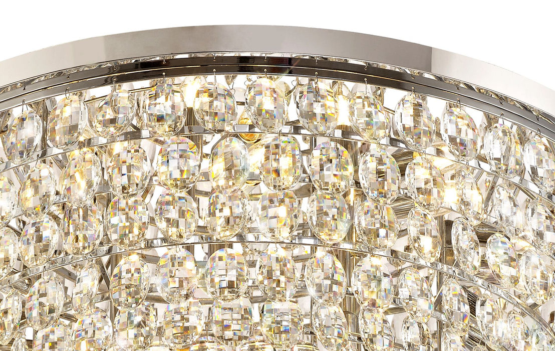 Diyas Coniston Flush Ceiling, 15 Light E14, Polished Chrome/Crystal Item Weight: 35.4kg • IL32815