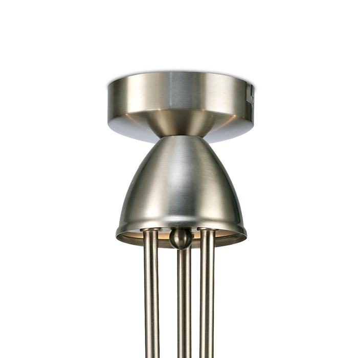Deco Cooper Ceiling 3 Light Pendant Convertible to Semi FlushE14 Satin Nickel/Opal Glass • D0042