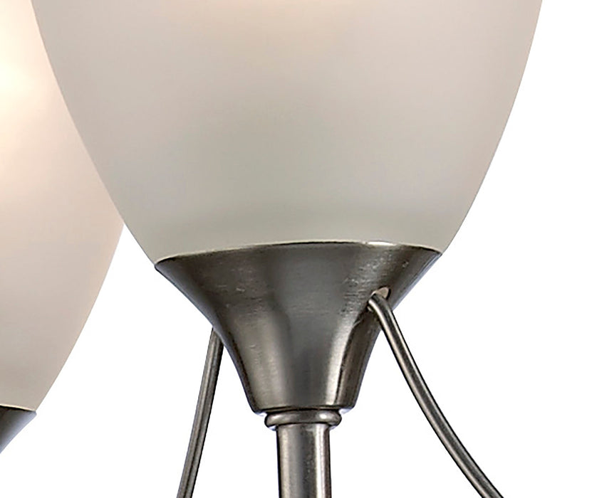 Deco Cooper Ceiling 5 Light Pendant/Semi Flush Convertible E14 Satin Nickel/Opal Glass • D0236