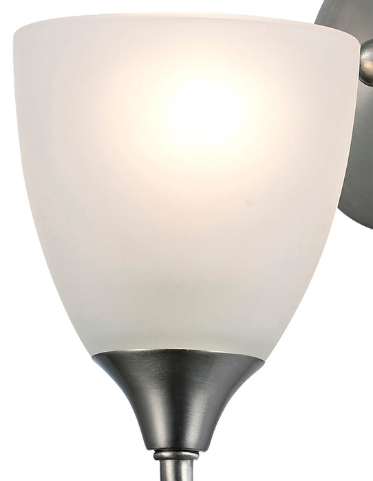 Deco Cooper Wall Lamp 1 Light E14 Satin Nickel/Opal Glass • D0238