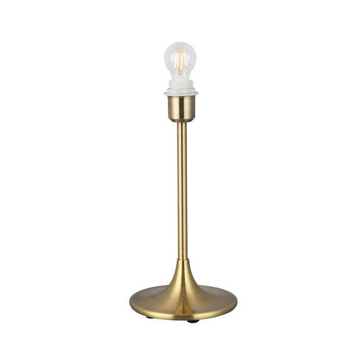 Deco Crowne Round Curved Base Table Lamp Without Shade, Inline Switch, 1 Light E27 Antique Brass • D0349