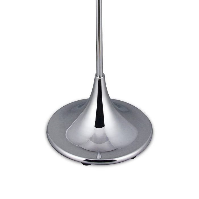 Deco Crowne Round Curved Base Floor Lamp Without Shade, Inline Switch, 1 Light E27 Polished Chrome • D0351